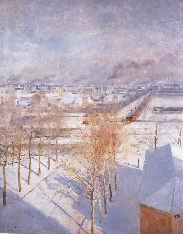 Albert Edelfelt Paris in the Snow Germany oil painting art